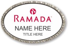 (image for) Ramada Logo B Oval White Silver Bling Badge