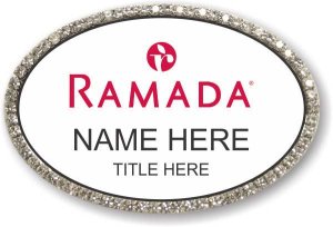 (image for) Ramada Logo B Oval White Silver Bling Badge