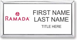 (image for) Ramada Logo B White Silver Executive Badge - Stacked Name