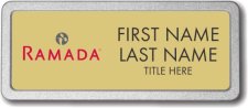 (image for) Ramada Logo C Gold Pebbled Frame Prestige Badge - Stacked Name