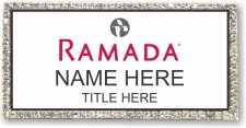 (image for) Ramada Logo C White with Silver Frame Bling Badge
