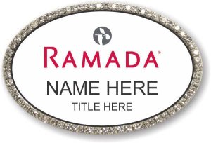 (image for) Ramada Logo C Oval White with Silver Frame Bling Badge