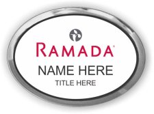 (image for) Ramada Logo C White with Silver Frame Oval Executive Badge