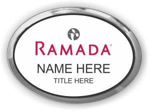(image for) Ramada Logo C White with Silver Frame Oval Executive Badge