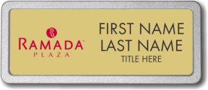 (image for) Ramada Logo D Gold Pebbled Frame Prestige Badge - Stacked Name