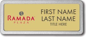 (image for) Ramada Logo E Gold Pebbled Frame Prestige Badge - Stacked Name