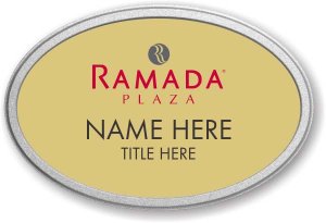 (image for) Ramada Logo E Oval Gold Pebbled Frame Prestige Badge