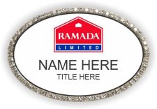 (image for) Ramada Logo F Oval White Badge with Silver Frame Bling Badge
