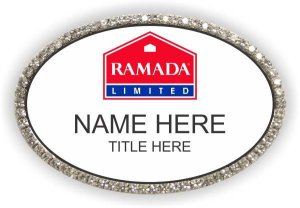 (image for) Ramada Logo F Oval White Badge with Silver Frame Bling Badge