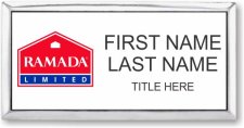 (image for) Ramada Logo F White with Silver Frame Executive Badge - Stacked Name