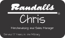 (image for) Randalls Black Name Badge