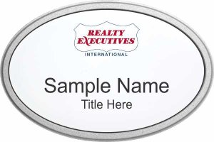 (image for) Realty Executives Color Logo - White Oval Pebbled Frame Prestige Badge
