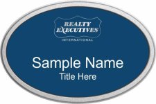 (image for) Realty Executives Platinum Logo - Blue Oval Pebbled Frame Prestige Badge