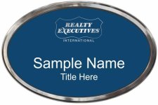 (image for) Realty Executives Platinum Logo - Blue Oval Polished Frame Prestige Badge