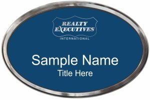 (image for) Realty Executives Platinum Logo - Blue Oval Polished Frame Prestige Badge