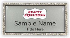 (image for) Realty Executives Associates Bling Silver Badge Red Logo