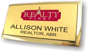 (image for) Realty First Gold Executive Metal Framed Badge