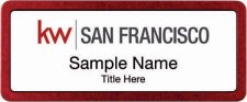 (image for) Keller Williams San Francisco Prestige Red Anodized White Badge