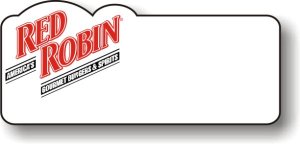 (image for) Red Robin Shaped White Logo Only Badge