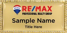 (image for) RE/MAX Professional Realty Group Rectangular Bling Gold Badge
