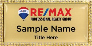(image for) RE/MAX Professional Realty Group Rectangular Bling Gold Badge