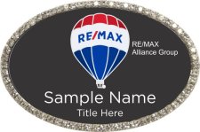 (image for) ReMax Alliance Group Silver Oval Bling Black Insert