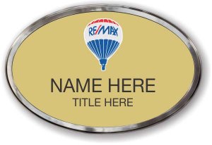 (image for) Remax Balloon Logo Oval Gold Prestige Badge with Polished Silver Frame