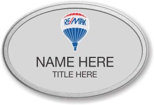 (image for) Remax Balloon Logo Oval Silver Prestige Badge with Pebbled Frame