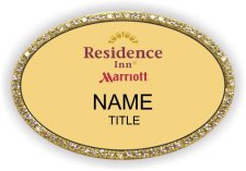 (image for) Residence Inn (New Logo) - Gold Oval Bling Badge