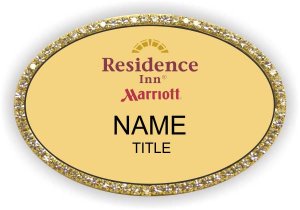 (image for) Residence Inn (New Logo) - Gold Oval Bling Badge