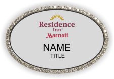 (image for) Residence Inn (New Logo) - Silver Oval Bling Badge