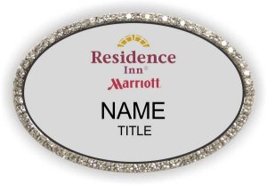 (image for) Residence Inn (New Logo) - Silver Oval Bling Badge