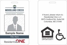 (image for) Residential One - Woodland Creek Photo ID Vertical Double Sided Badge