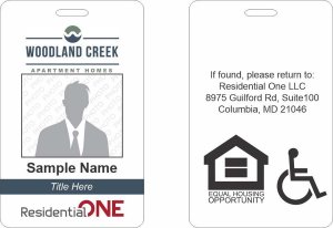 (image for) Residential One - Woodland Creek Photo ID Vertical Double Sided Badge