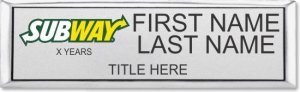 (image for) Subway Small Executive Silver Badge