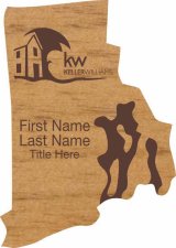 (image for) Rhode Island Julie Shaped Alder Laser Engraved badge