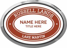 (image for) Russell Lands Oval Executive Silver Other badge - Lake Martin
