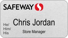 (image for) Safeway Silver Name Badge Pronoun