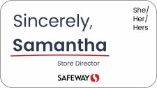 (image for) Safeway Sincerely White Name Badge Pronoun