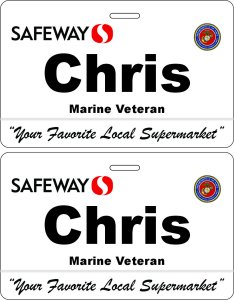 (image for) Safeway Veteran ID Style Dual Sided Badge (No NiceGuard)