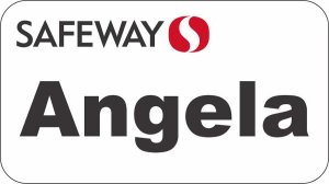 (image for) Safeway White Name Badge (No Tagline)
