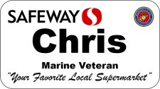 (image for) Safeway White Veteran Name Badge