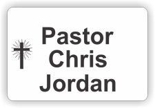 (image for) Saint James Lutheran Church White Pastor Badge (No fastener hole)