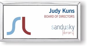 (image for) Sandusky Library Executive White Silver Framed Badge
