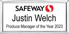 (image for) Safeway Silver Executive White Top Piece Seattle Name Badge