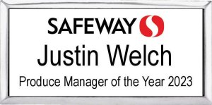 (image for) Safeway Silver Executive White Top Piece Seattle Name Badge
