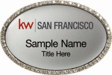 (image for) Keller Williams San Francisco Silver Oval Bling Badge