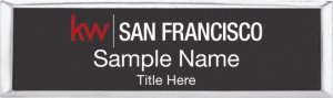 (image for) Keller Williams San Francisco Small Silver Executive Badge Black Insert