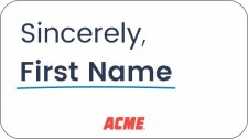 (image for) Acme Sincerely White Name Badge