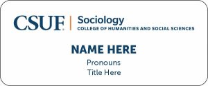 (image for) CSUF - Sociology Standard White Badge